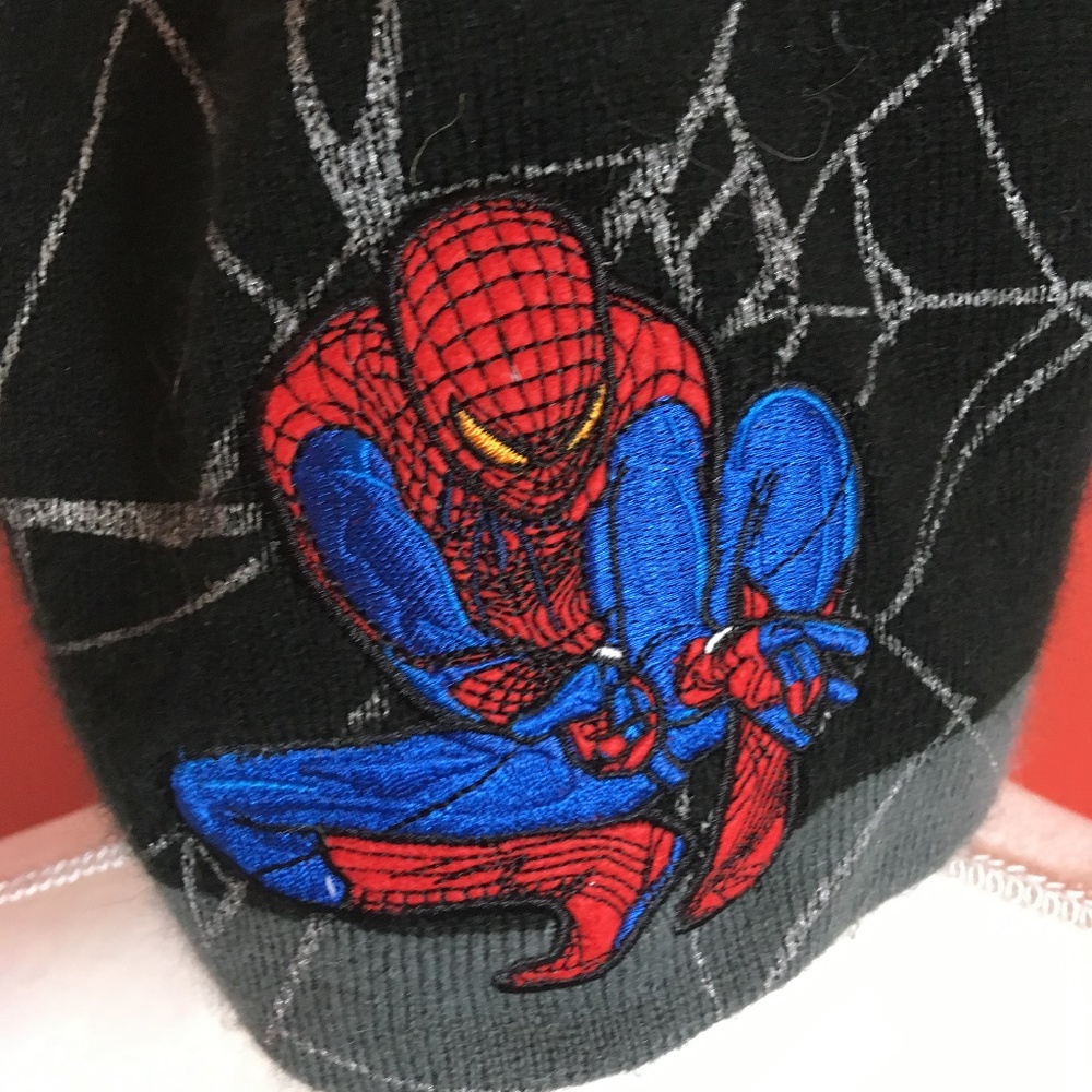 Cap Spider-Man Web kids knit black/red/gray beanie